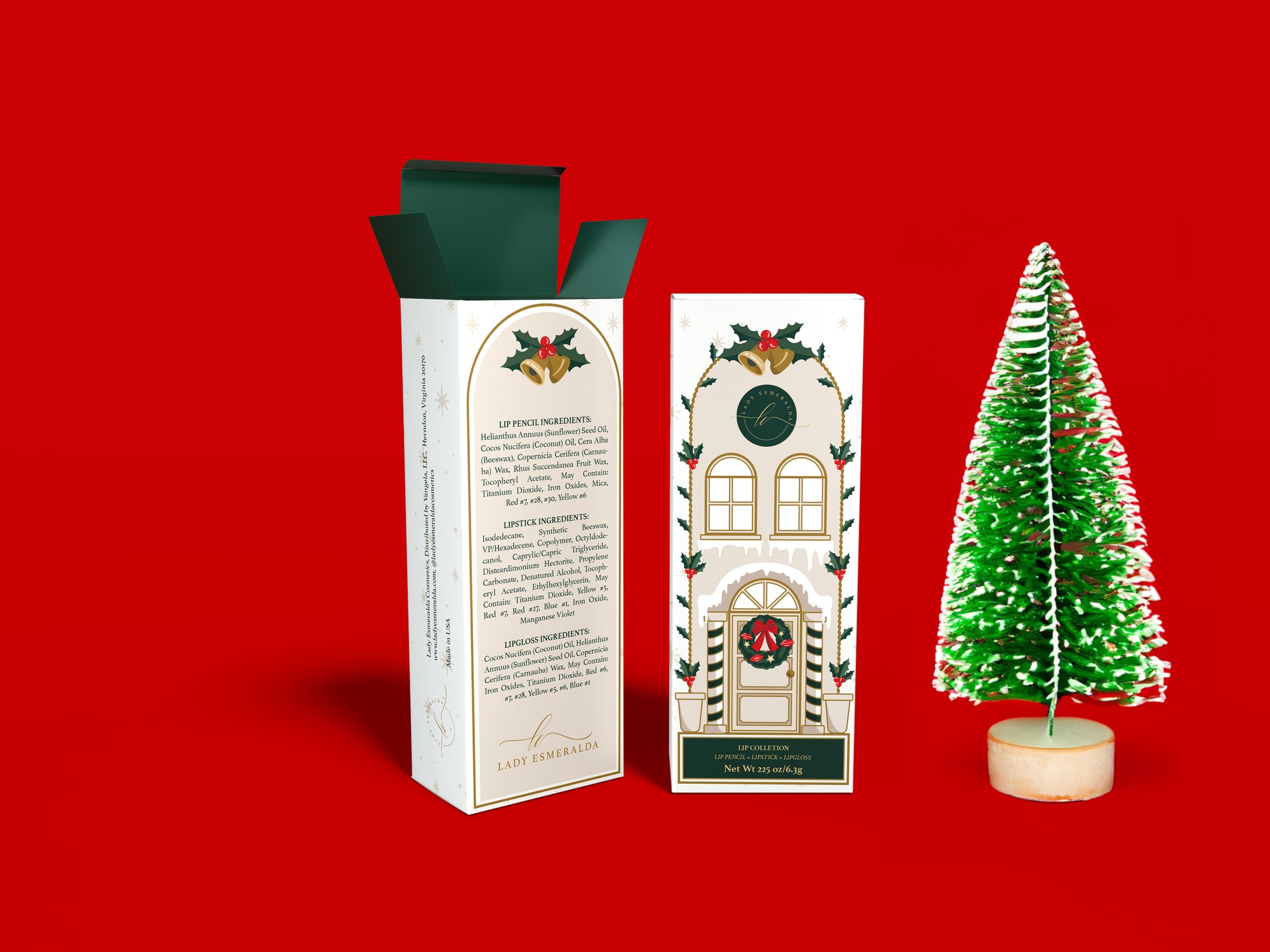 Christmas Lip Kit with Red Lipgloss