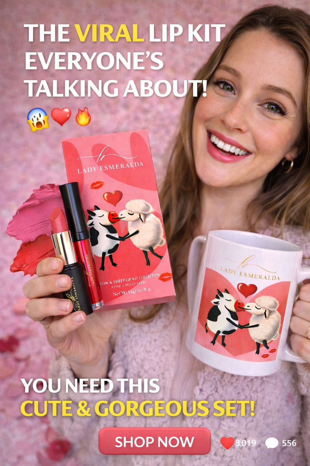 Full Collection The Cow & Sheep Collection Lipstick Collection with Mug
