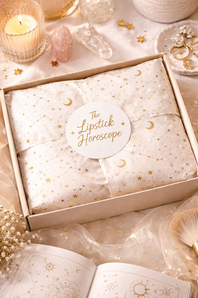 box with sticker the lipstick horoscope 