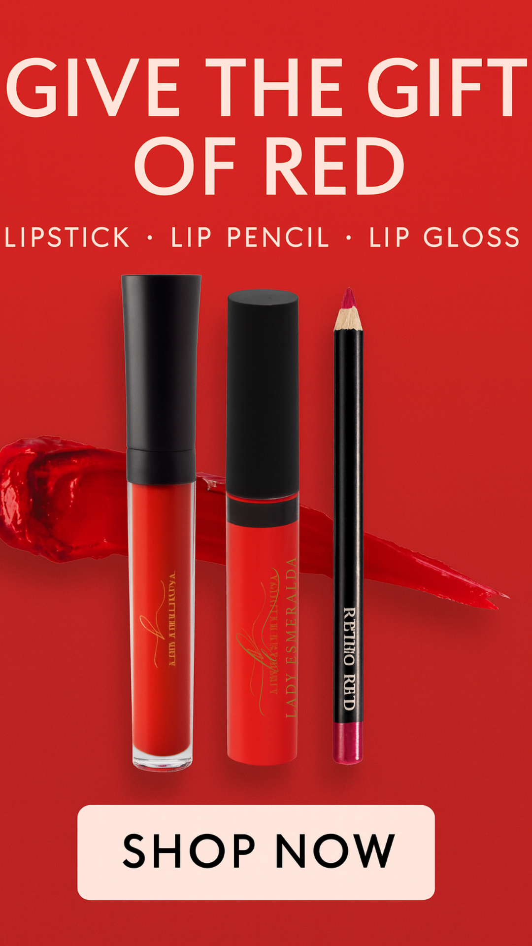 Christmas Lip Kit with Red Lipgloss