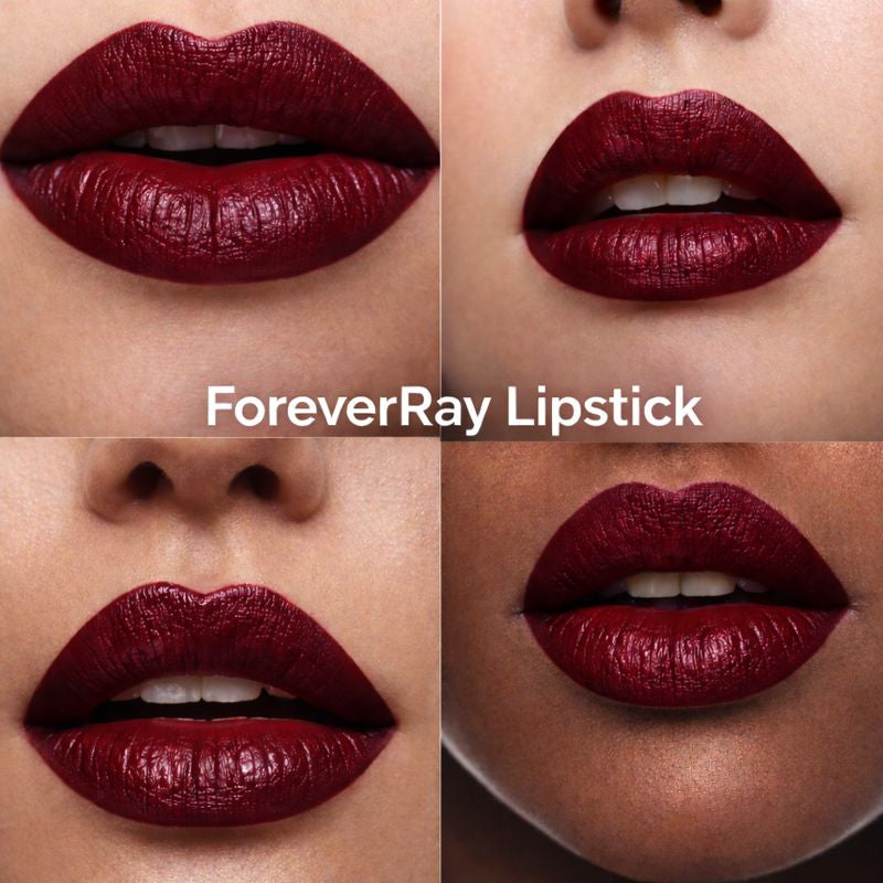 burgundy lipstick close up 